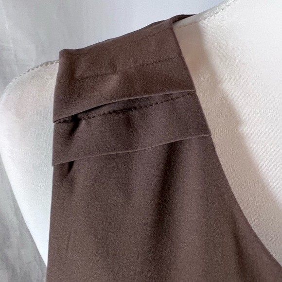 Mocha sheath dress with animal print chiffon scarf belt size large - Picture 3 of 6